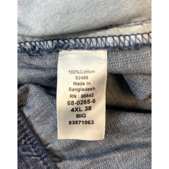 KingSize Men's 4XLB 38 Big Pants Blue Elastic WaistPockets Button Zipper - Picture 5 of 10